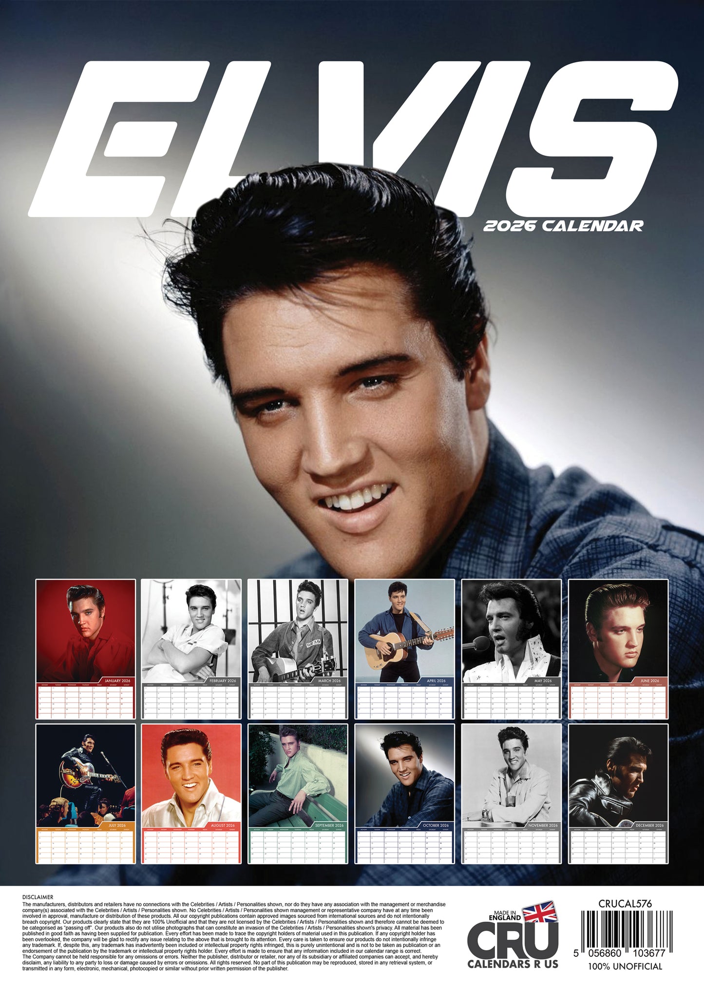 Elvis - A3 Calendar 2026