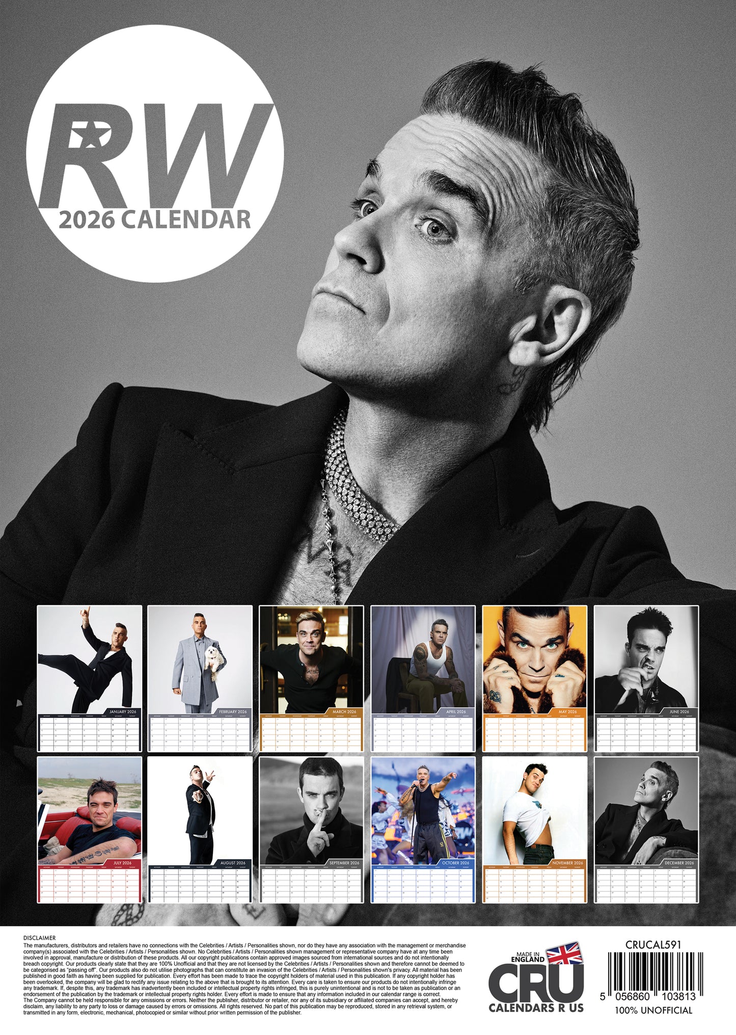 Robbie Williams - A3 Calendar 2026