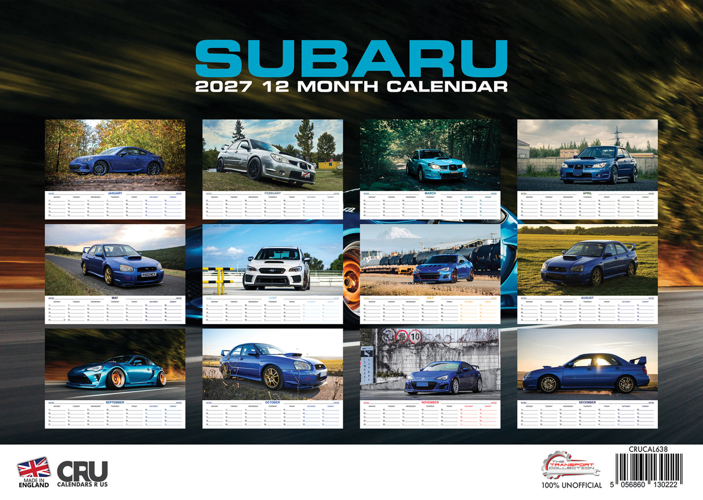 Subaru - A3 Calendar 2027