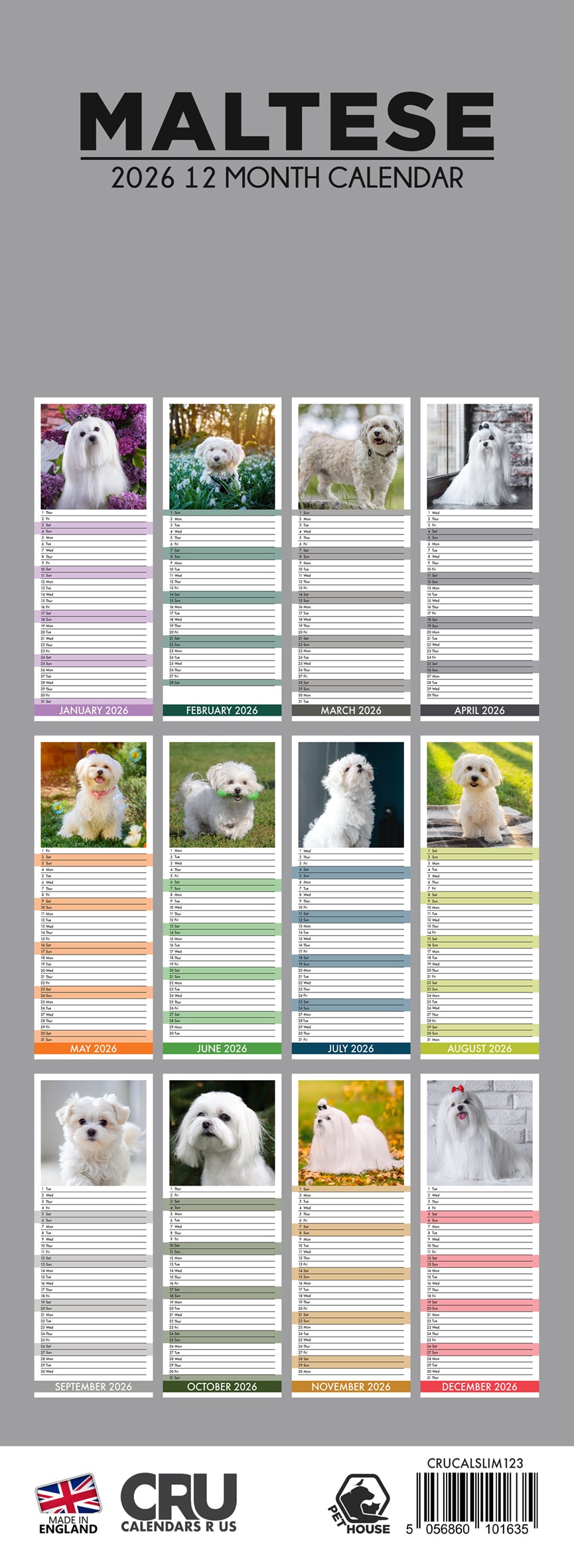 Maltese - Slim Calendar 2026
