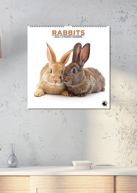 Rabbits - Square Calendar 2026