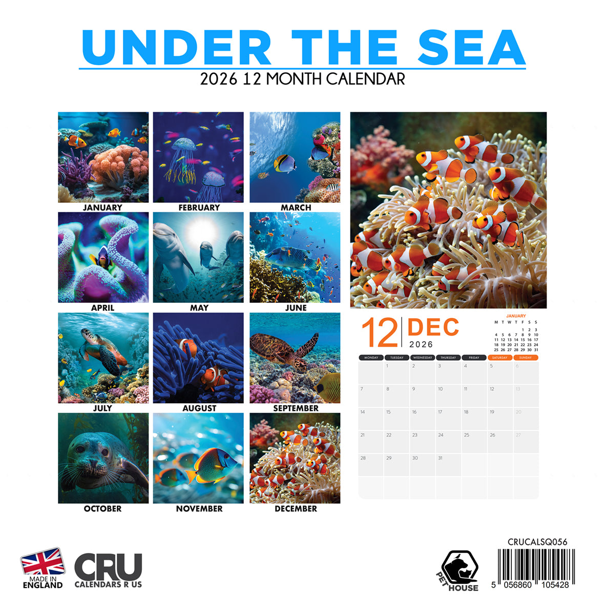 Under The Sea - Square Calendar 2026