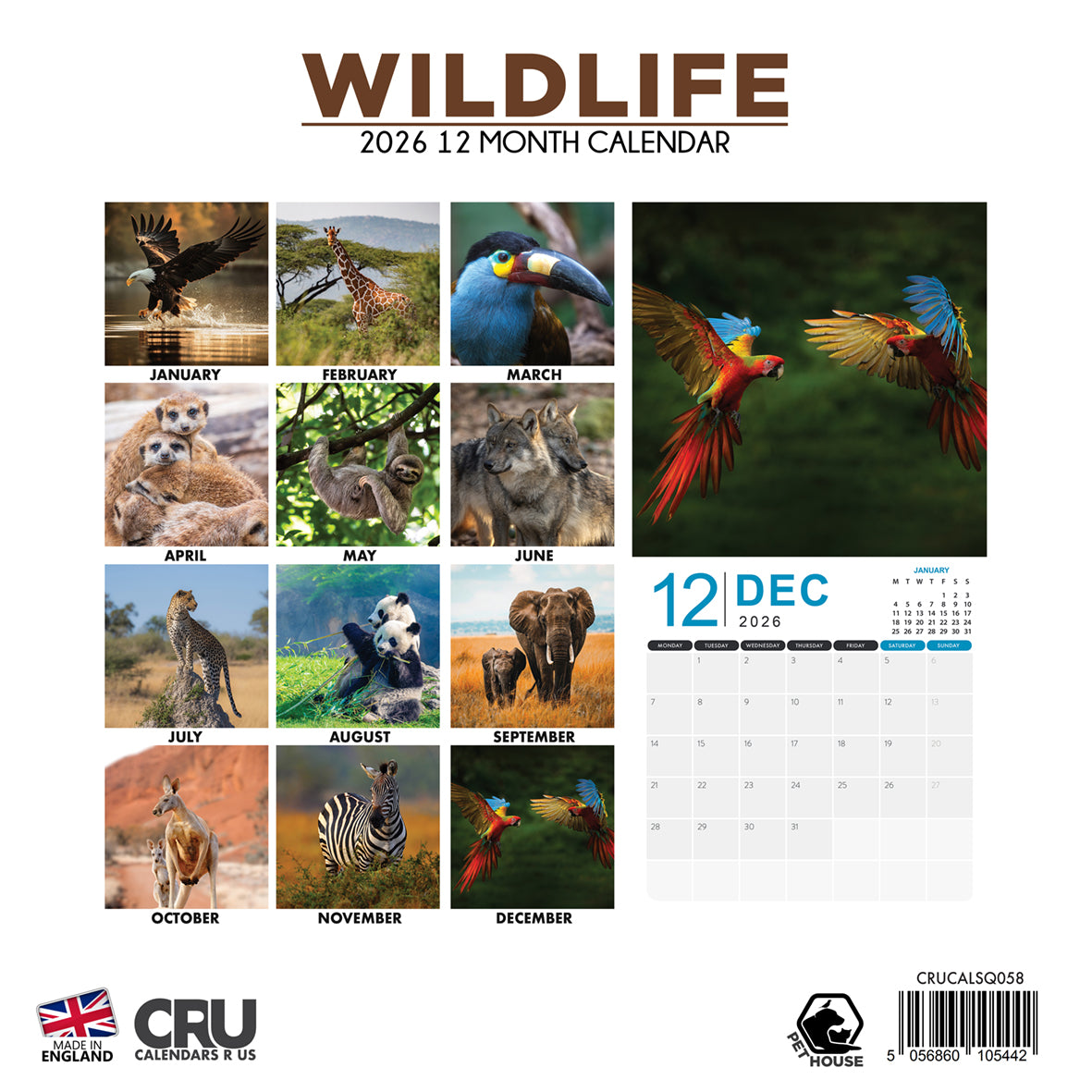 Wildlife - Square Calendar 2026