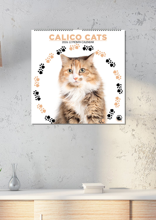 Calico Cats - Square Calendar 2026