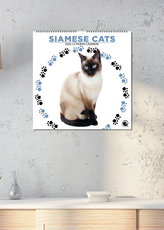 Siamese Cats - Square Calendar 2026
