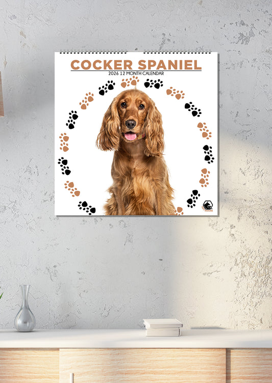 Cocker Spaniel - Square Calendar 2026