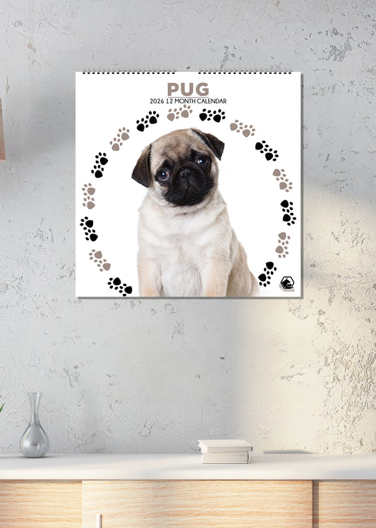 Pug Calendar - Square Calendar 2026