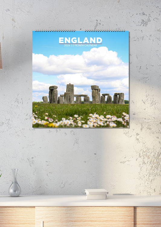 England - Square Calendar 2026