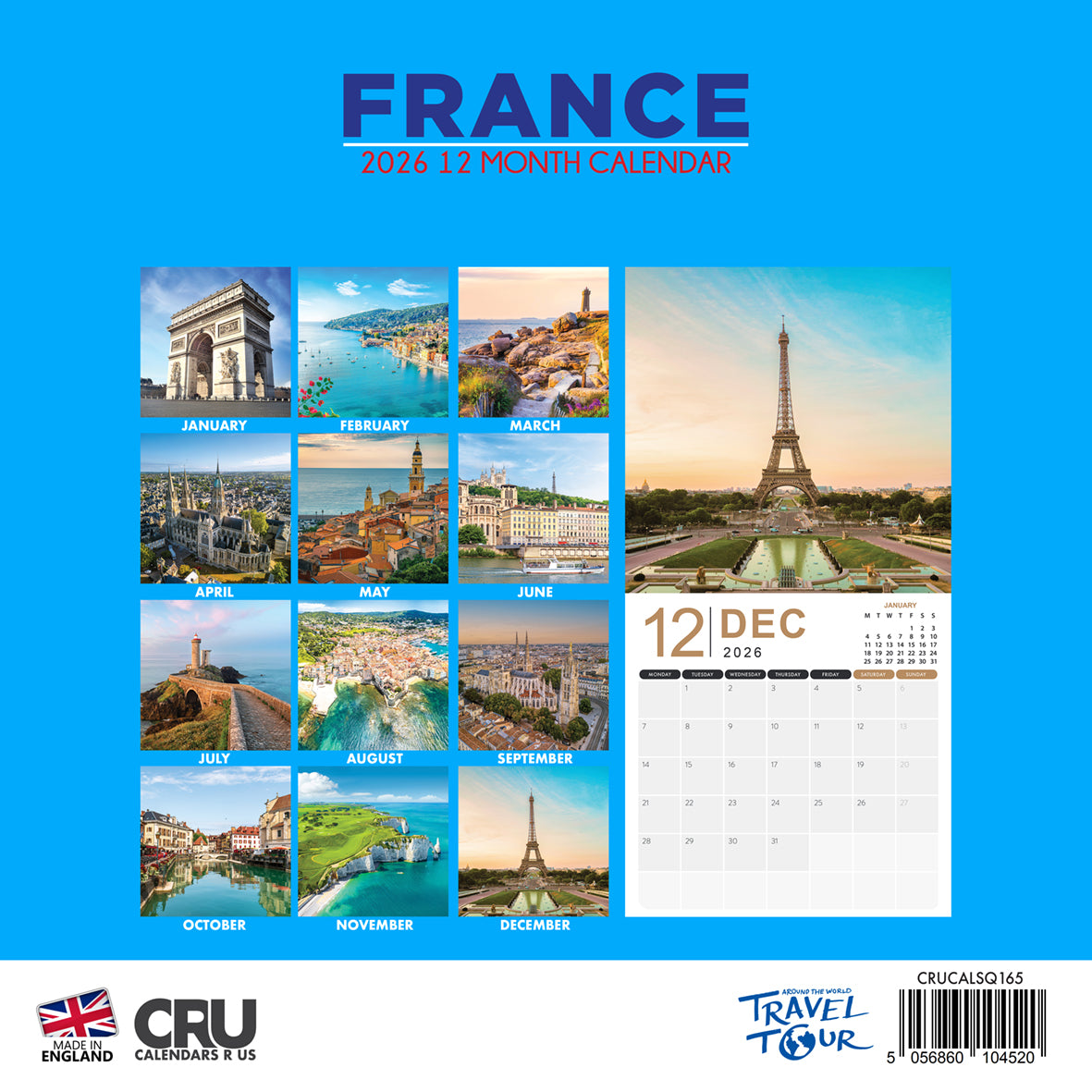 France - Square Calendar 2026