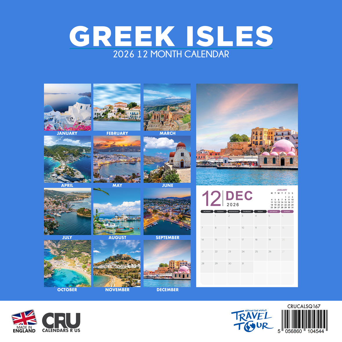 Greek Isles - Square Calendar 2026