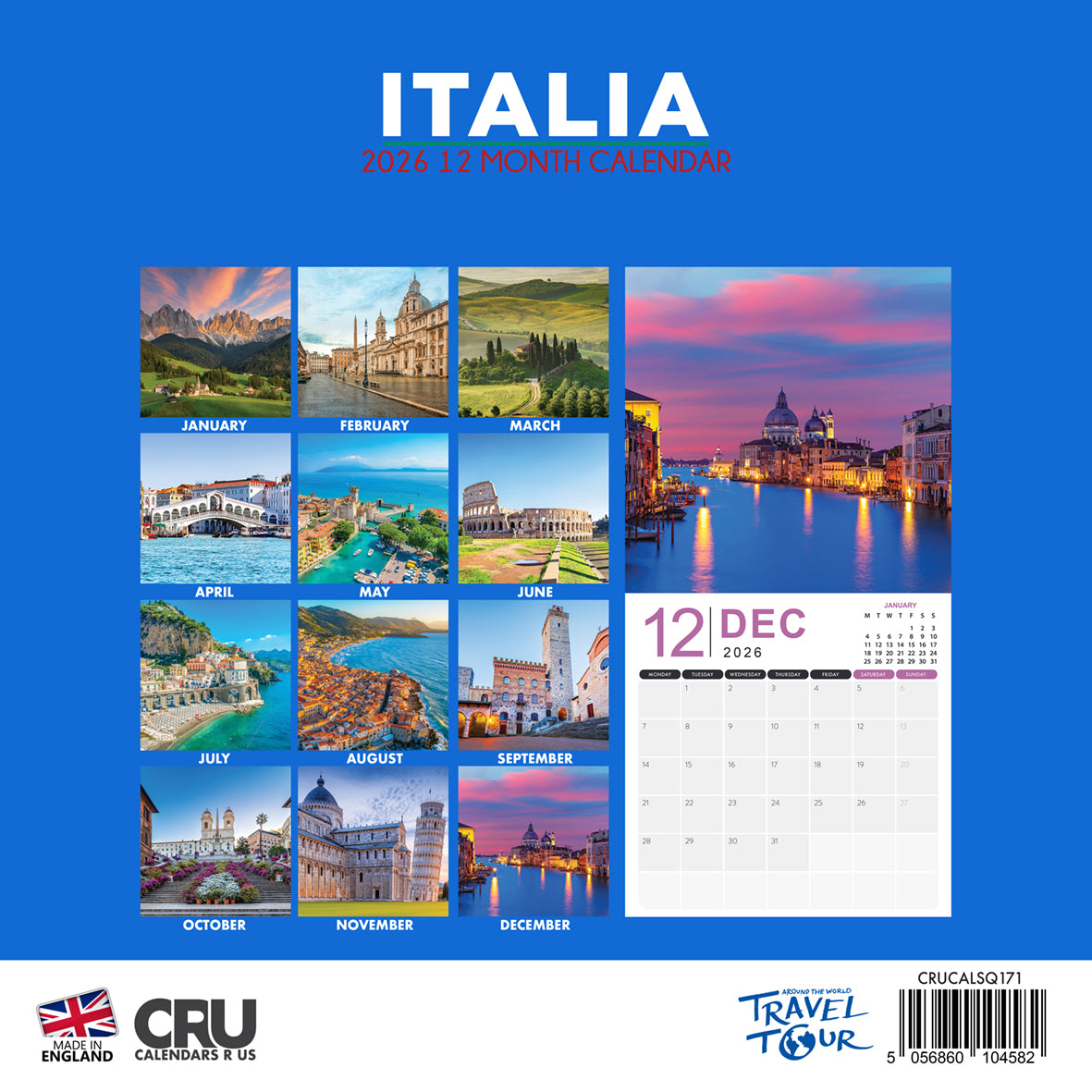 Italia - Square Calendar 2026