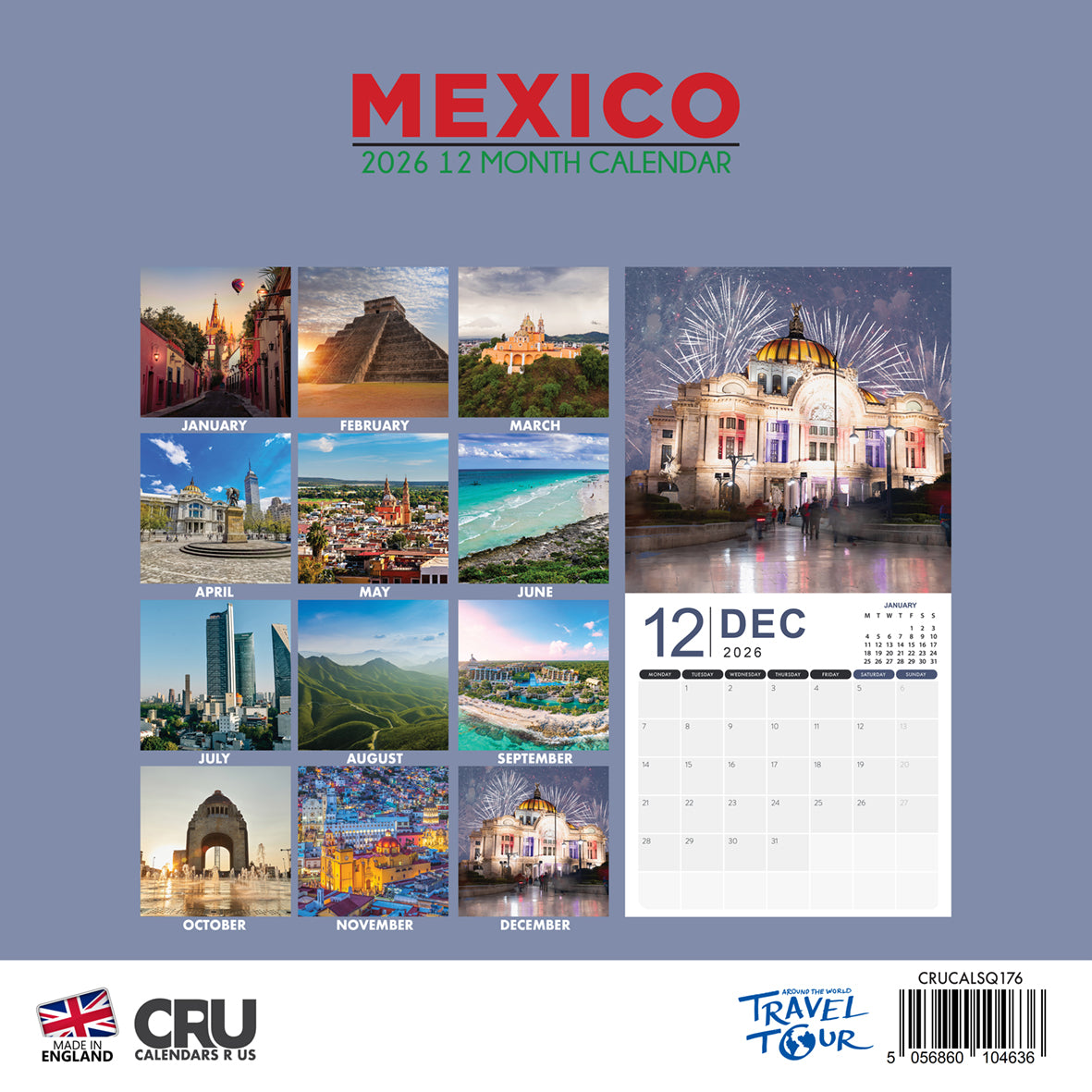 Mexico - Square Calendar 2026