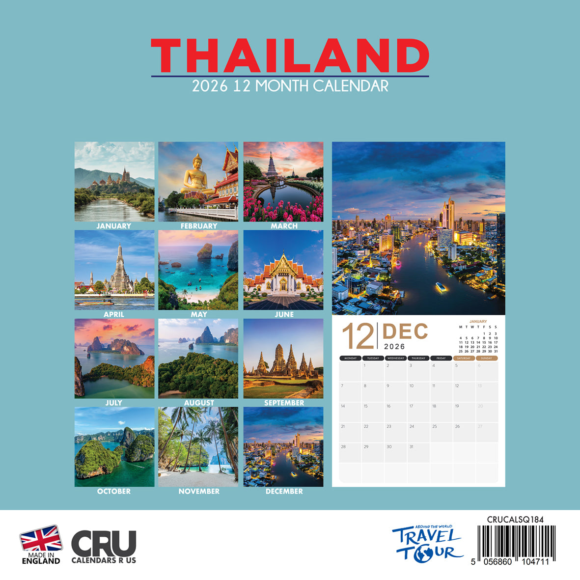 Thailand - Square Calendar 2026