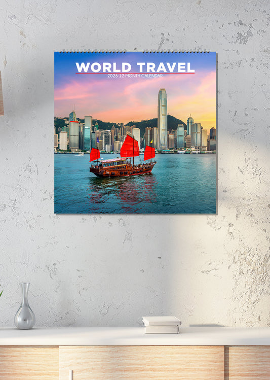 World Travel - Square Calendar 2026