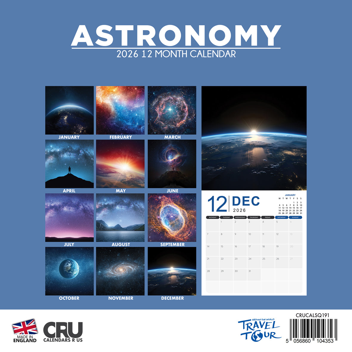 Astronomy - Square Calendar 2026