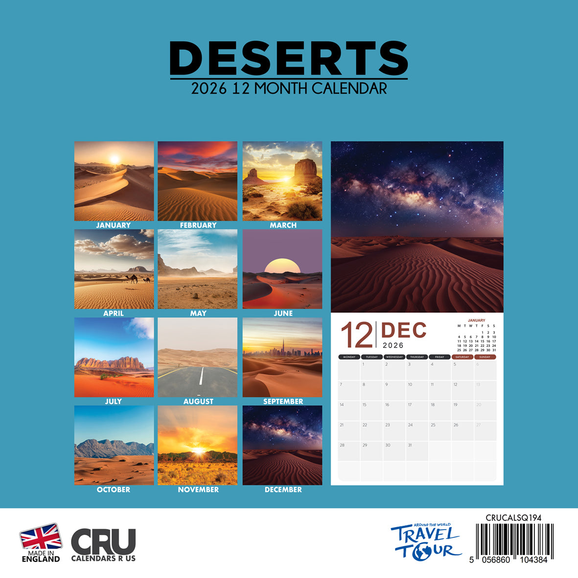 Deserts - Square Calendar 2026