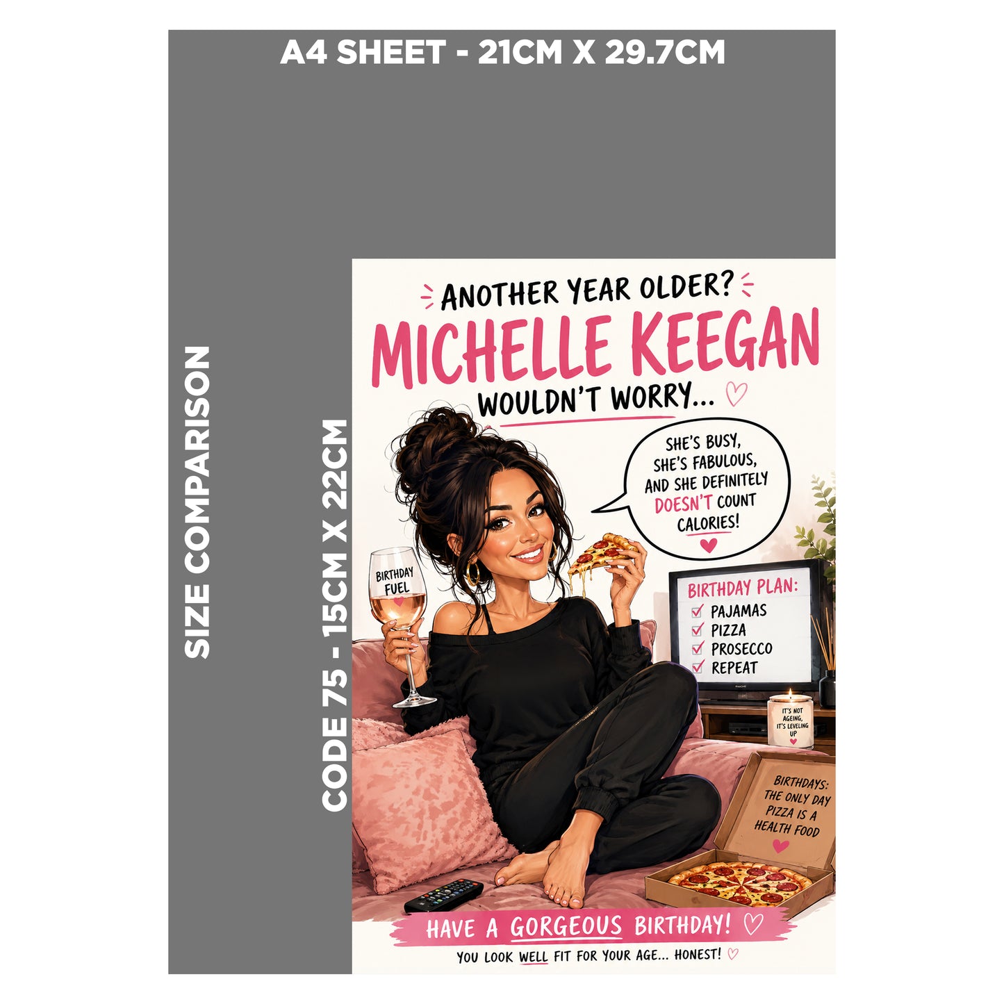 Michelle Keegan Novelty Birthday Card