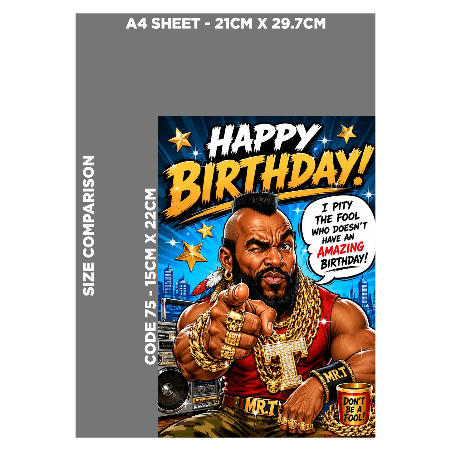 Mr T Novelty Birthday Card