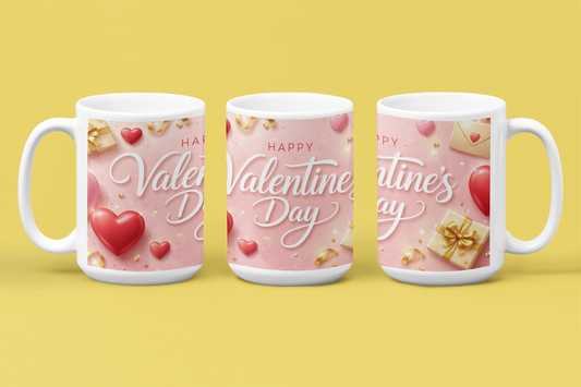 Happy Valentine's Day Hearts & Presents Mug