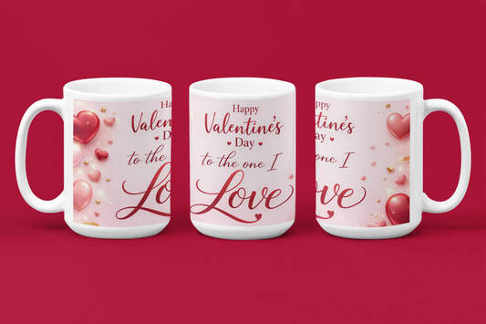 One I Love Red & Pink Mug