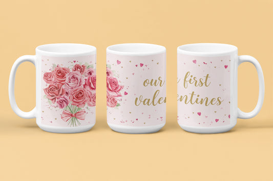 Our First Valentine's Floral Mug