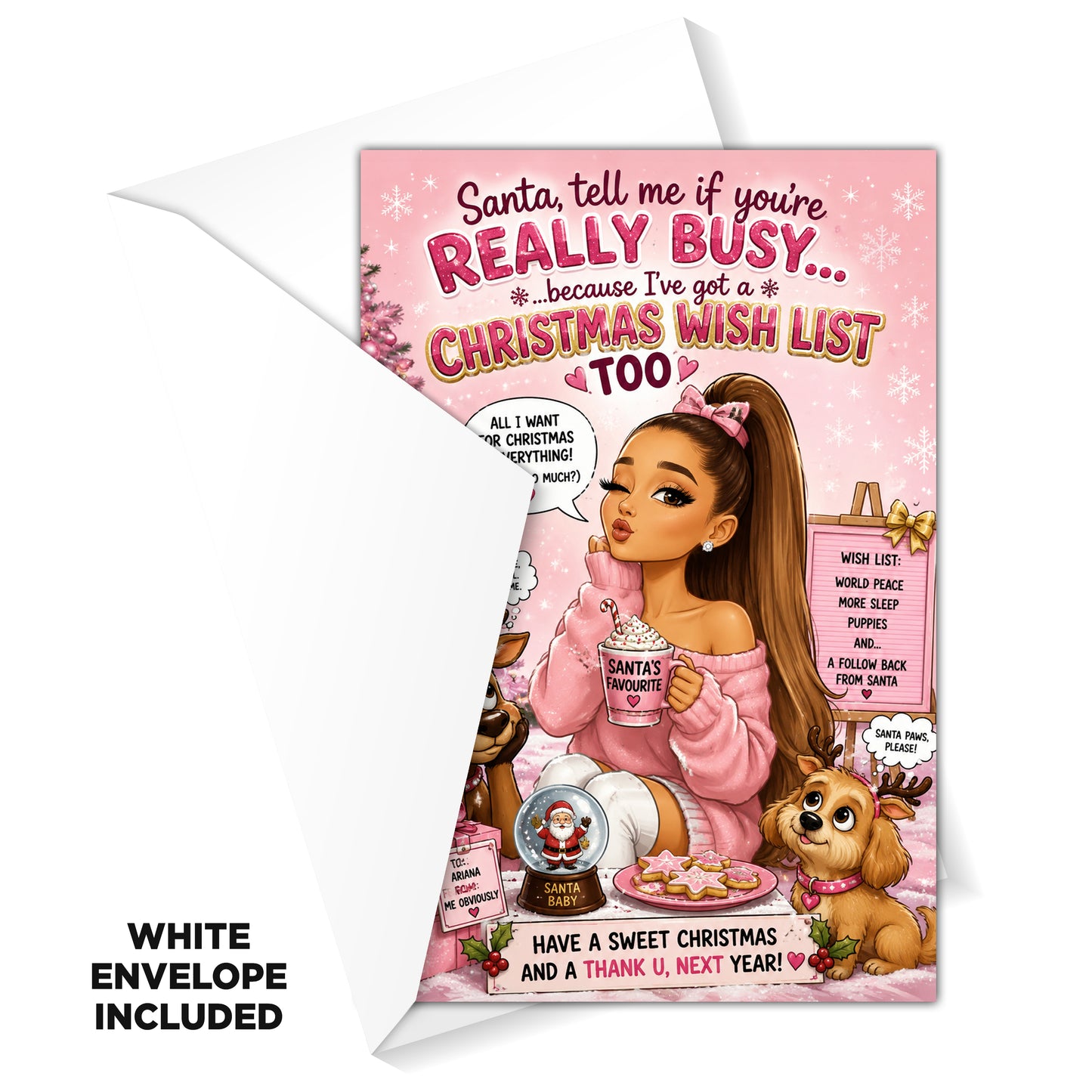 Ariana Grande Novelty Christmas Card