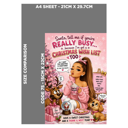 Ariana Grande Novelty Christmas Card