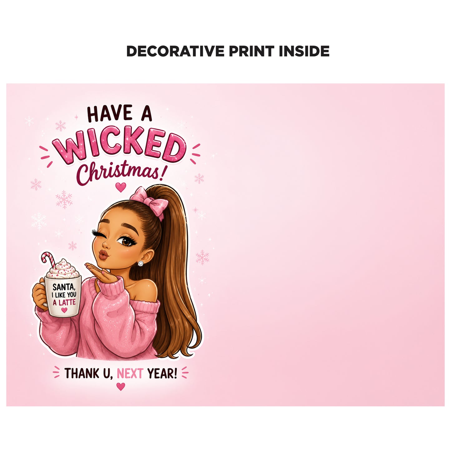 Ariana Grande Novelty Christmas Card