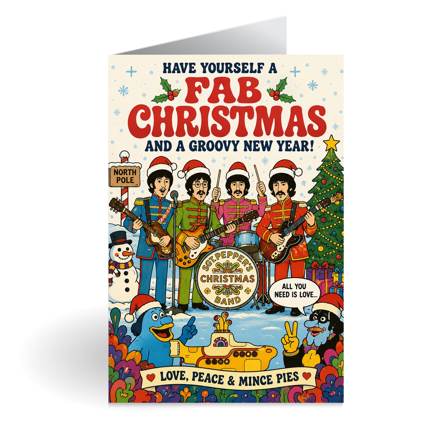 The Beatles Novelty Christmas Card
