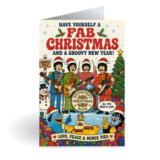 The Beatles Novelty Christmas Card