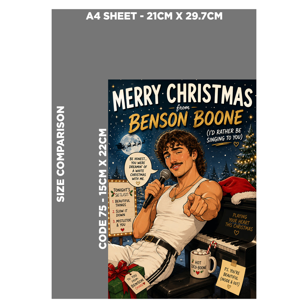 Benson Boone Novelty Christmas Card
