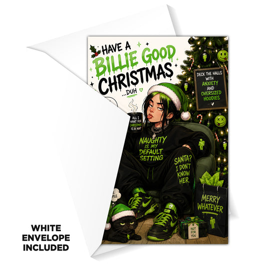 Billie Eilish Novelty Christmas Card