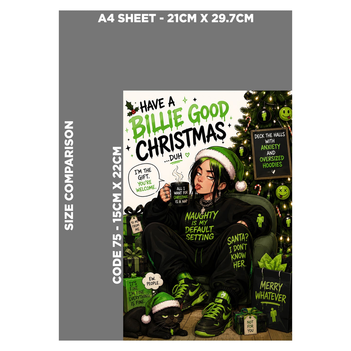 Billie Eilish Novelty Christmas Card