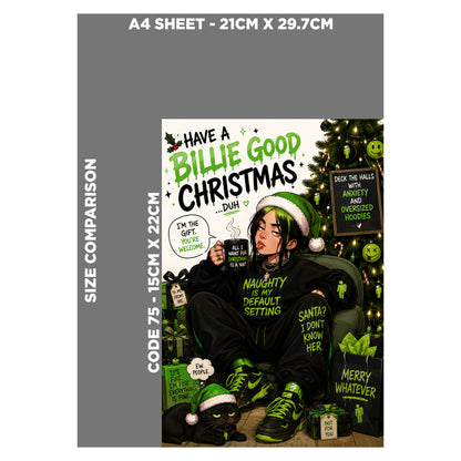 Billie Eilish Novelty Christmas Card