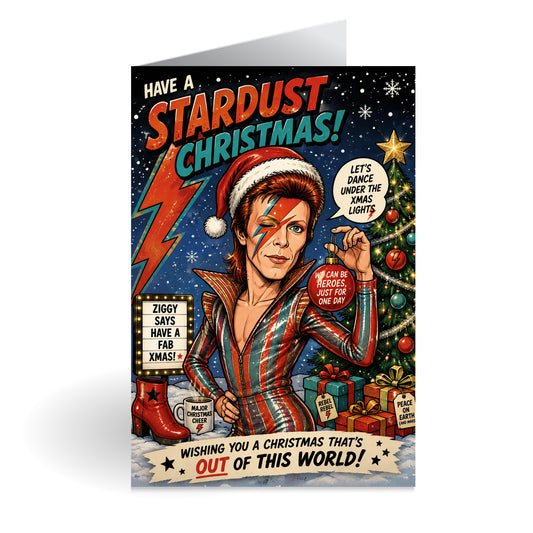 David Bowie Novelty Christmas Card