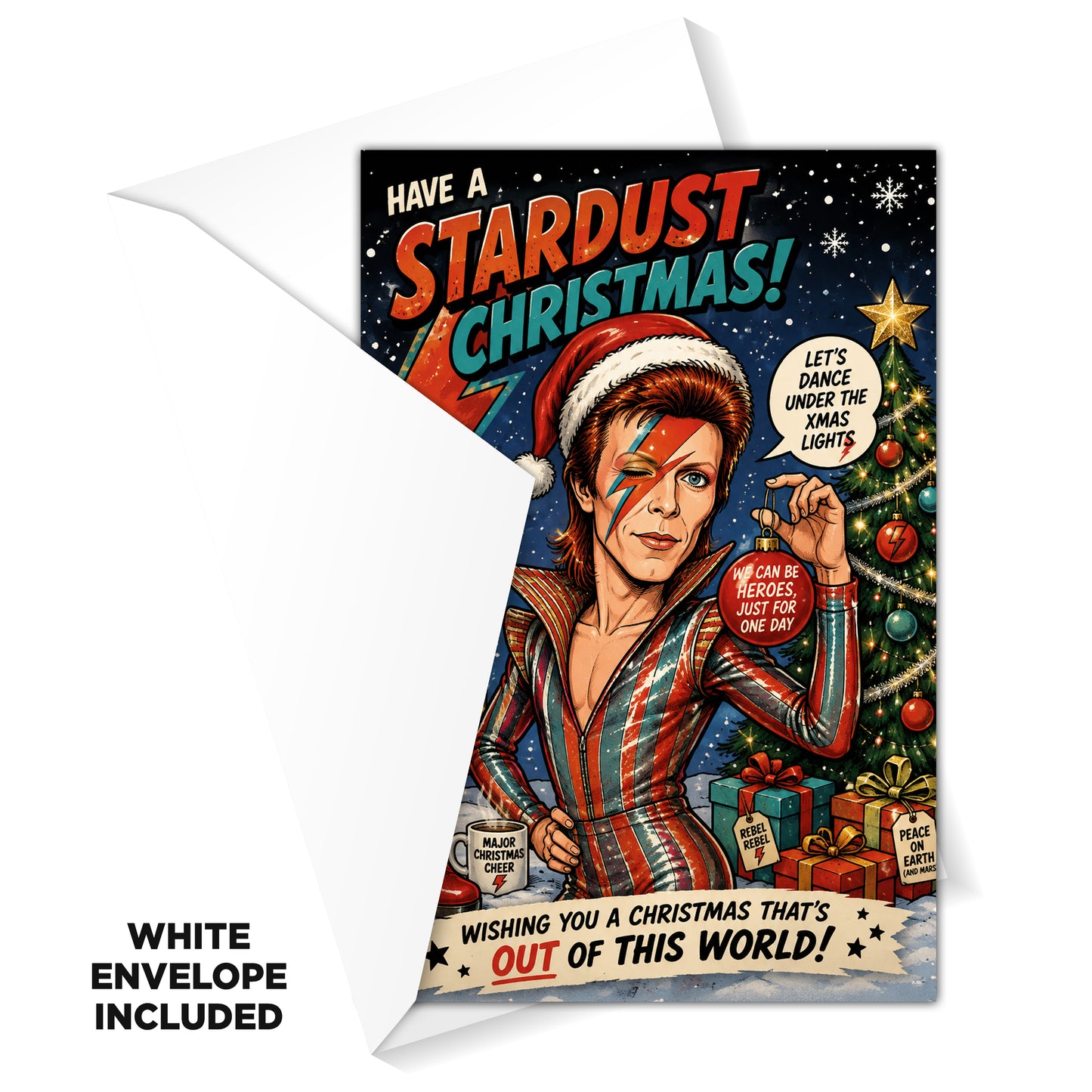 David Bowie Novelty Christmas Card