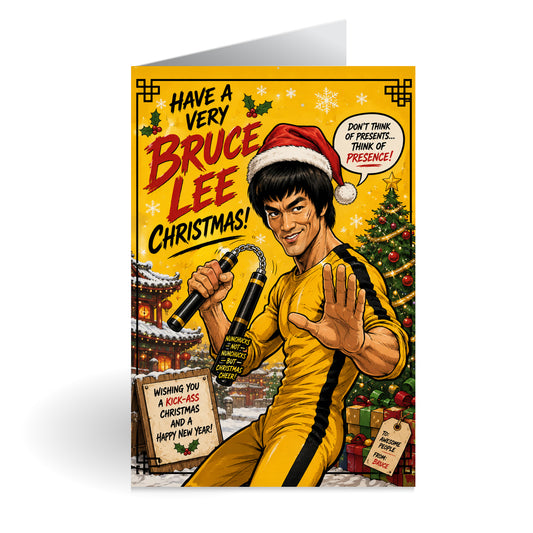 Bruce lee Novelty Christmas Card