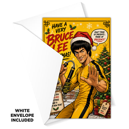 Bruce lee Novelty Christmas Card