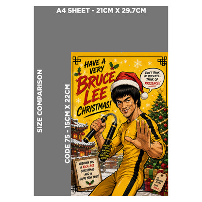 Bruce lee Novelty Christmas Card