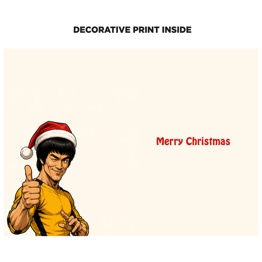 Bruce lee Novelty Christmas Card