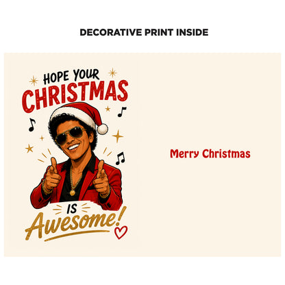 Bruno Mars Novelty Christmas Card