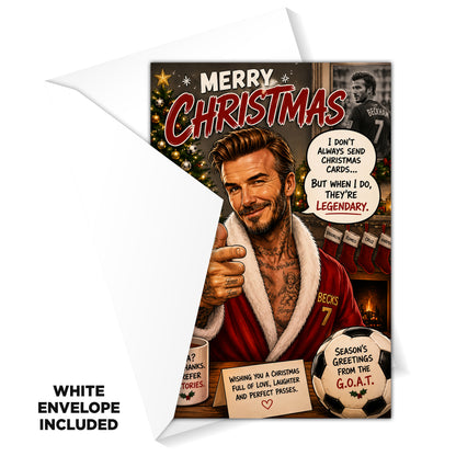 David Beckham Novelty Christmas Card