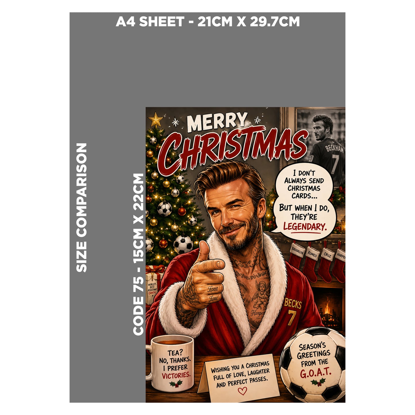 David Beckham Novelty Christmas Card