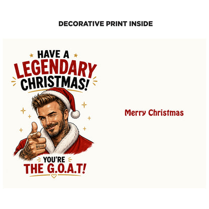 David Beckham Novelty Christmas Card