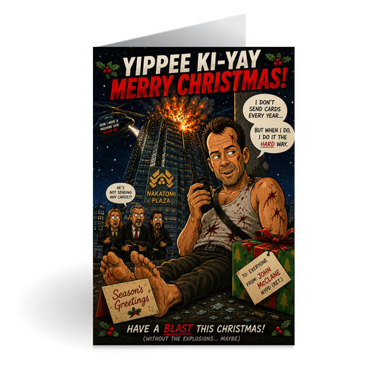 Bruce Willis Novelty Christmas Card