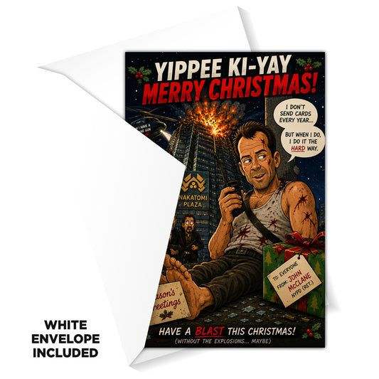 Bruce Willis Novelty Christmas Card
