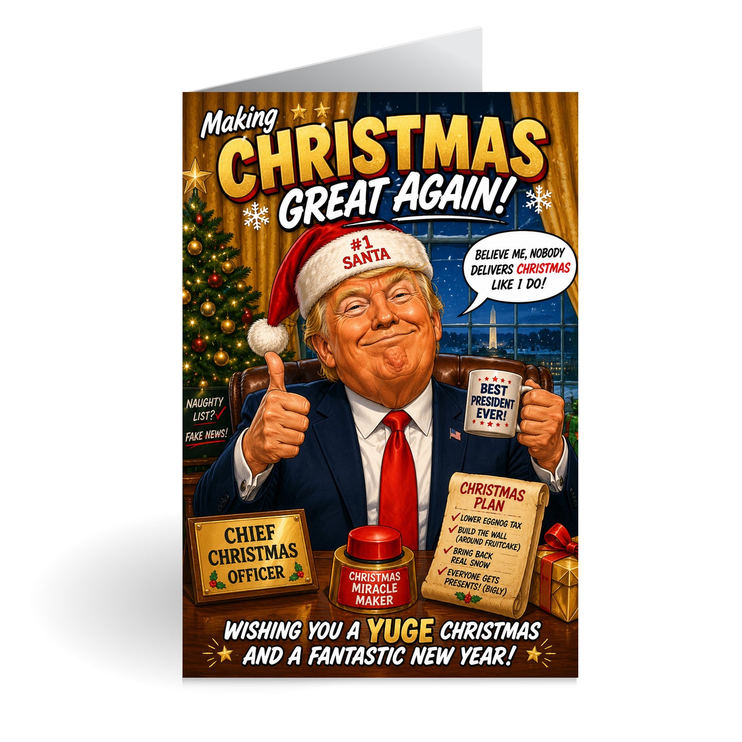 Donald Trump Novelty Christmas Card