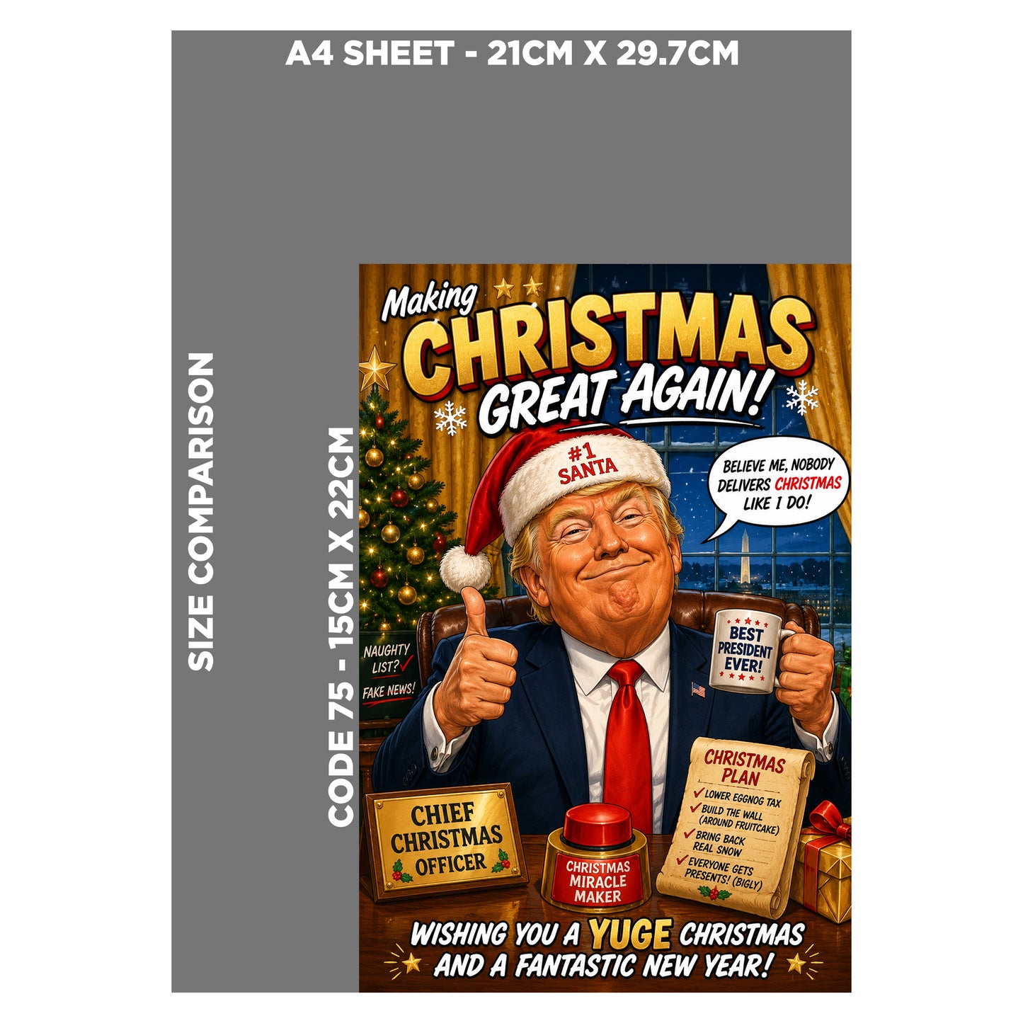 Donald Trump Novelty Christmas Card