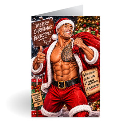 Dwayne Johnson Novelty Christmas Card