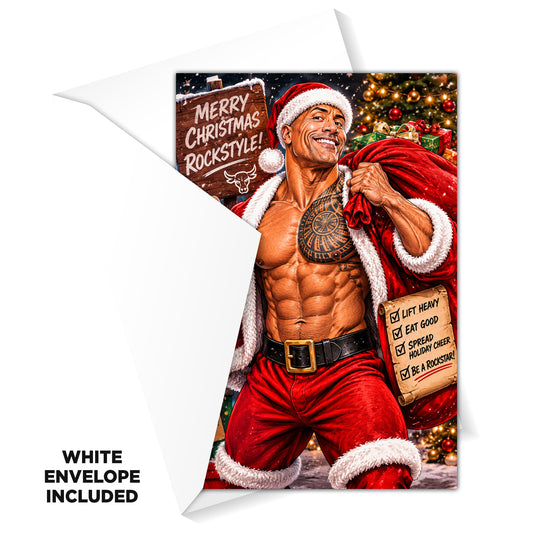 Dwayne Johnson Novelty Christmas Card
